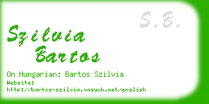 szilvia bartos business card